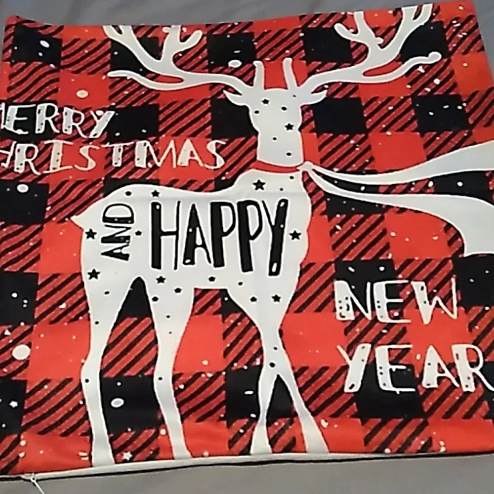 Target 17.5 x 17.5 Christmas throw pillow covers w zippered bottoms. Cotton &